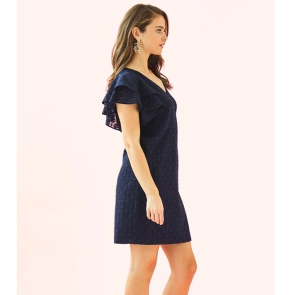 Lilly Pulitzer Kathie Mini Dress in True Navy - Picture 4 of 6